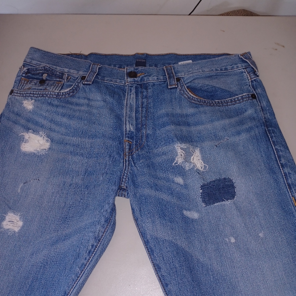 Men's Blue Distressed Jeans